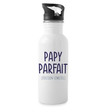 Perfekter Opa Limited Edition Humor Geschenk Great-P - Trinkflasche mit integriertem Trinkhalm - Weiß - Rechts