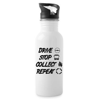 Bus Driver Schedule - Water bottle with straw - white - Right