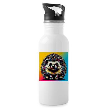 hedgehog - Water bottle with straw - white - Right