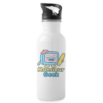 Monsieur Geek Retro Surf - Gourde avec paille intégrée - blanc - Droite