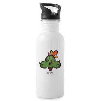 Cactus Hug Me Cartoon - Gourde avec paille intégrée - blanc - Droite