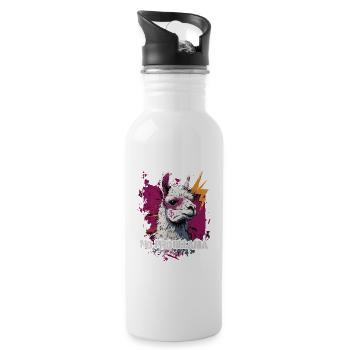 Cool llama alpaca - Water bottle with straw - white - Right