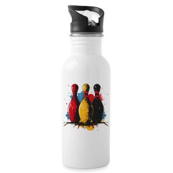 Bowling Sketch - Water bottle with straw - white - Right
