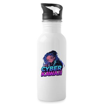 Cyber_Kawaii - Gourde avec paille intégrée - blanc - Droite