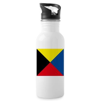 I_Require_A_Tug_Flag - Water bottle with straw - white - Right