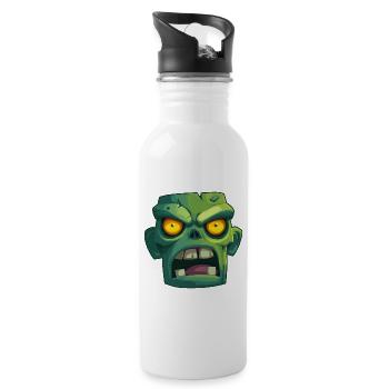 zombie pour la soirée de Halloween - Gourde avec paille intégrée - blanc - Droite