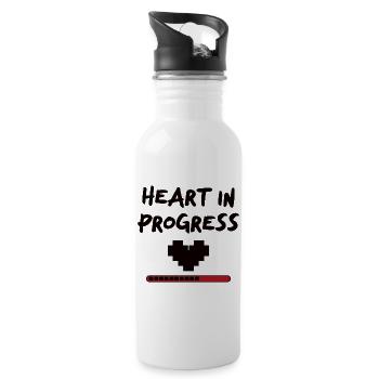 HEART IN PROGRESS Statement - Water bottle with straw - white - Right