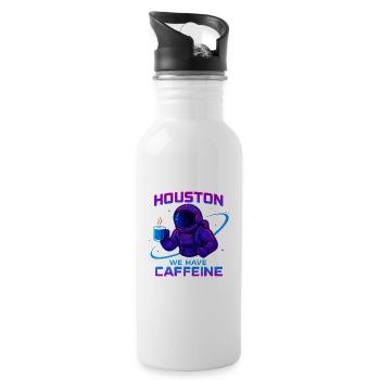 Houston we have caffeine - Water bottle with straw - white - Right
