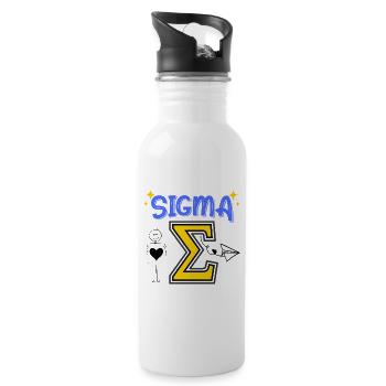 Sigma Jugend Worte - Trinkflasche mit integriertem Trinkhalm - Weiß - Rechts