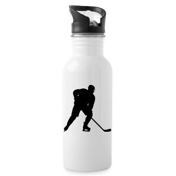 Hockey - Trinkflasche mit integriertem Trinkhalm - Weiß - Rechts