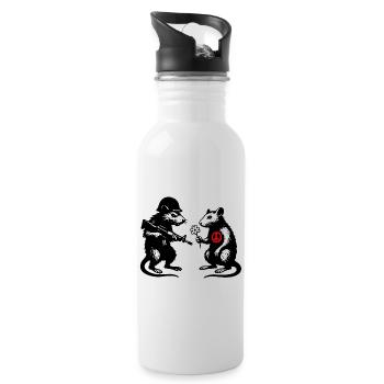 War and Peace | Rats Banksy Street Art Style - Water bottle with straw - white - Right