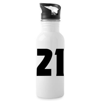 21 - Water bottle with straw - white - Right