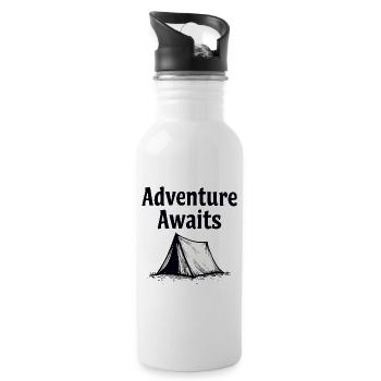 Adventure Awaits Wandern Natur Zelt - Trinkflasche mit integriertem Trinkhalm - Weiß - Rechts