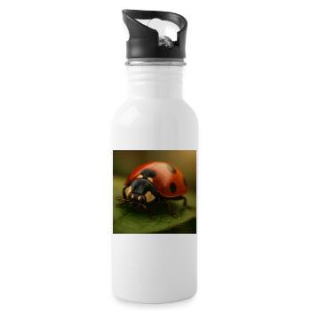 Animals - Ladybug - Water bottle with straw - white - Right