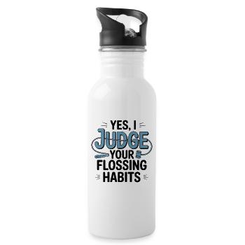 Dental Nurse Essential Oral Healthcare crew - Water bottle with straw - white - Right