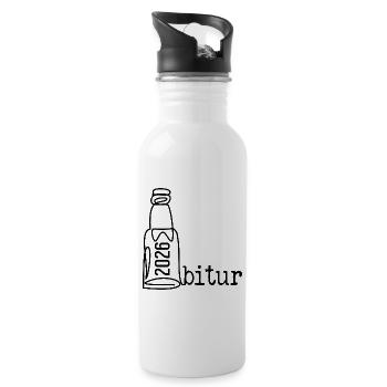 ABI PARTY 2026 ABITUR - Trinkflasche mit integriertem Trinkhalm - Weiß - Rechts