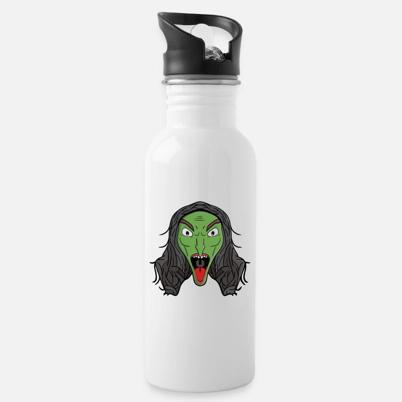 Green Witch Snarl - Water bottle with straw - white