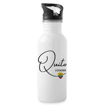 Design élégant Quito, souvenir Quito - Gourde avec paille intégrée - blanc - Droite