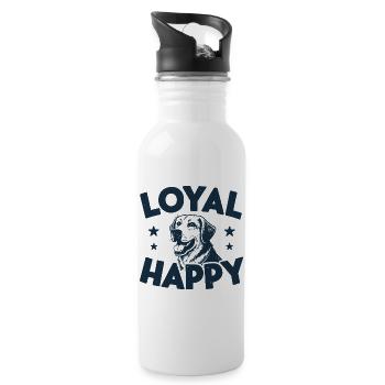 Loyal and Joyful Doggie - Water bottle with straw - white - Right