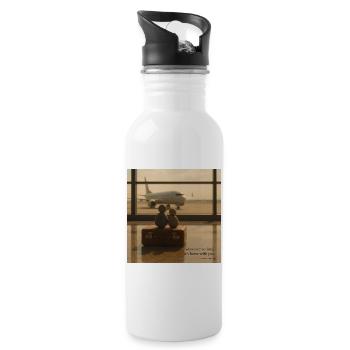Homebound Hearts at the Terminal - Water bottle with straw - white - Right