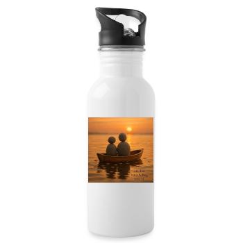 Mar&Mug Geschichte - Trinkflasche mit integriertem Trinkhalm - Weiß - Rechts
