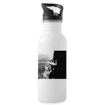 From light to darkness - Water bottle with straw - white - Right