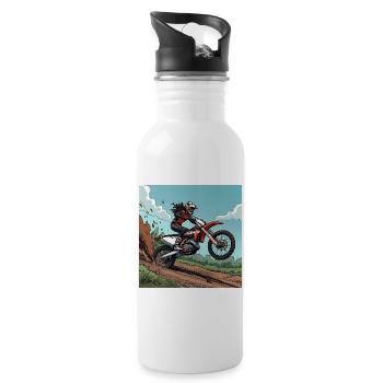 Motocross Adrenaline Trail - Water bottle with straw - white - Right