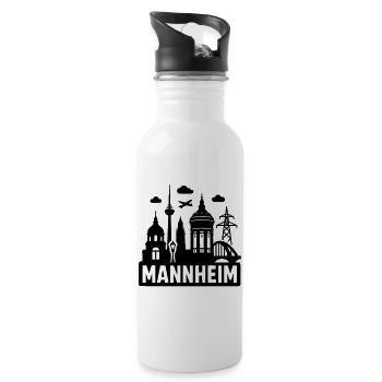 Mannheim Silhouette - Water bottle with straw - white - Right