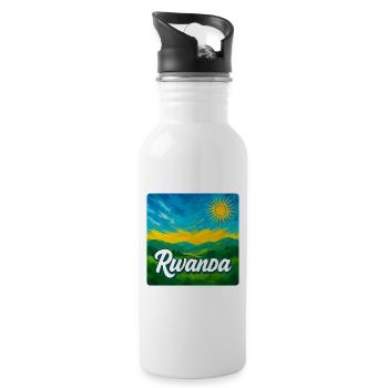Ruanda – Die grüne Schönheit Afrikas - Trinkflasche mit integriertem Trinkhalm - Weiß - Rechts