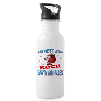 SANTA KOCH - Trinkflasche mit integriertem Trinkhalm - Weiß - Rechts