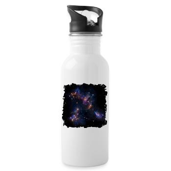 Sternennetz Konstellation - Trinkflasche mit integriertem Trinkhalm - Weiß - Rechts