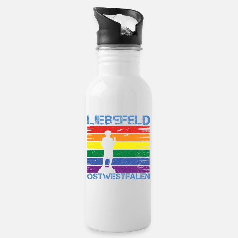 Liebefeld ❤ Leineweber PRIDE - Gourde avec paille intégrée - blanc