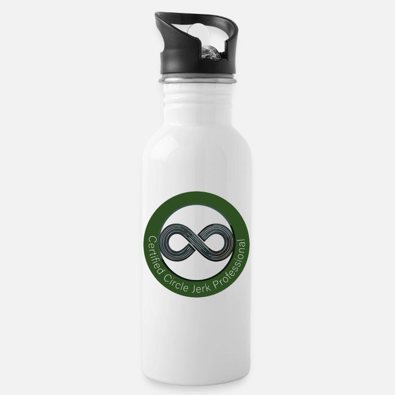 Certified Circle Jerk Professional - Water bottle with straw - white
