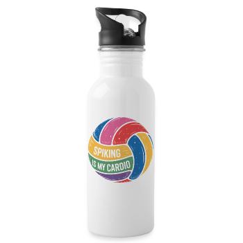 Spiking is my cardio volleyball motivation - Water bottle with straw - white - Right