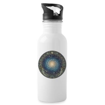 Milky Way in the Art Nouveau Circle - Water bottle with straw - white - Right