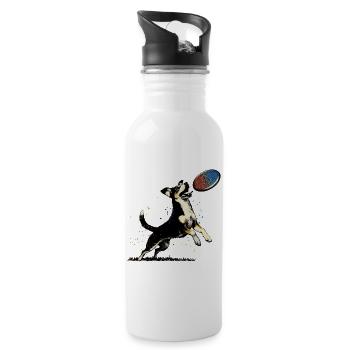 Frisbee Fun - Trinkflasche mit integriertem Trinkhalm - Weiß - Rechts