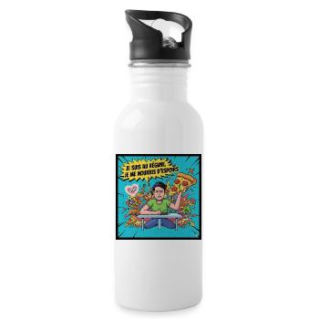 Diät und Hoffnungen Comics - Trinkflasche mit integriertem Trinkhalm - Weiß - Rechts