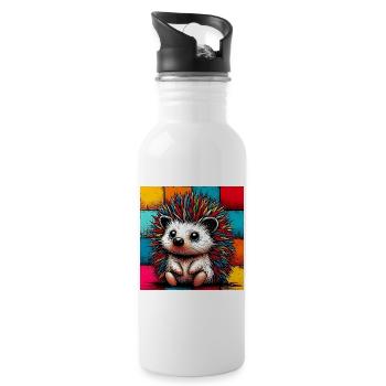 Igel - Trinkflasche mit integriertem Trinkhalm - Weiß - Rechts