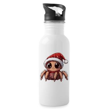 Tarantula Weihnachten - Trinkflasche mit integriertem Trinkhalm - Weiß - Rechts
