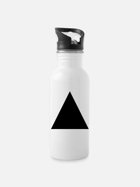 Triangle - Water bottle with straw - white