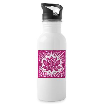 YOGA LOTUS - Water bottle with straw - white - Right