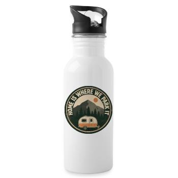 Camper Camping Home is where we park it - Water bottle with straw - white - Right