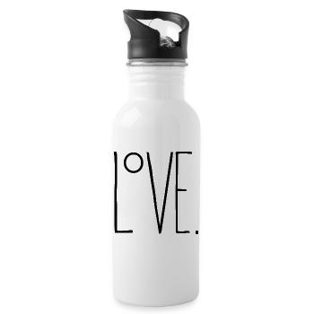 Love - Water bottle with straw - white - Right