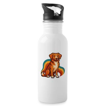 Nova Scotia Ente Tolling Retriever Hund Bunt - Trinkflasche mit integriertem Trinkhalm - Weiß - Rechts