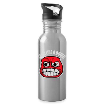 Calme comme une bombe Paradoxe Ironie Humour Blague explosive - Gourde avec paille intégrée - argent clair - Droite