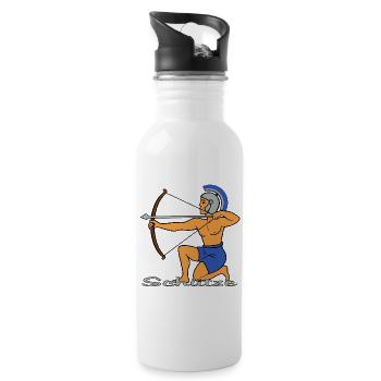 Signe du zodiaque Sagittaire en tant qu’archer romain - Gourde avec paille intégrée - blanc - Droite