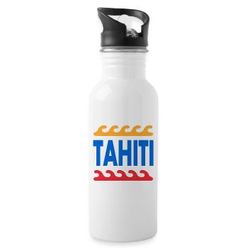 Tahiti - French Polynesia - Polynesien - Strand - Trinkflasche mit integriertem Trinkhalm - Weiß - Rechts