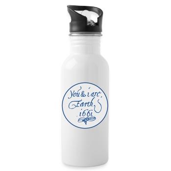 Du und ich sind Erde 1661 - Trinkflasche mit integriertem Trinkhalm - Weiß - Rechts