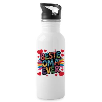 Best Grandma Ever - Water bottle with straw - white - Right