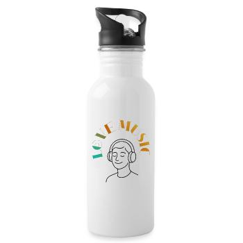 Music is life - Water bottle with straw - white - Right